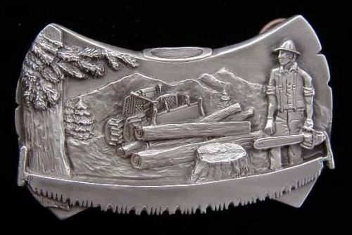 Logger logging axe head belt buckle buckles new! for sale