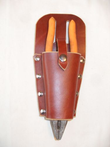 New leather plier / tool holder / pouch for the belt, snap closure for sale