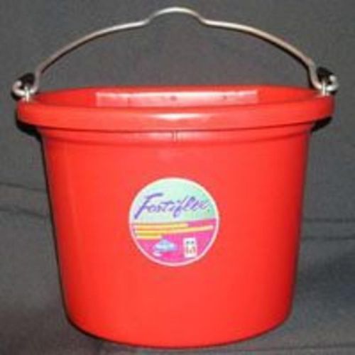 8Qt Flat Side Bucket Red FORTEX/FORTIFLEX Feeders/Waterers FB108R 012891290026