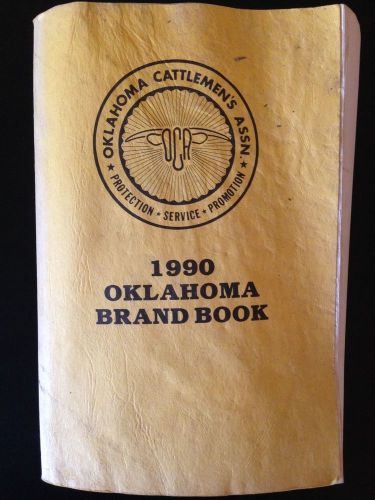 1990 OKLAHOMA CATTLEMEN&#034;S ASSOCIATION BRAND BOOK for Cattle and horses