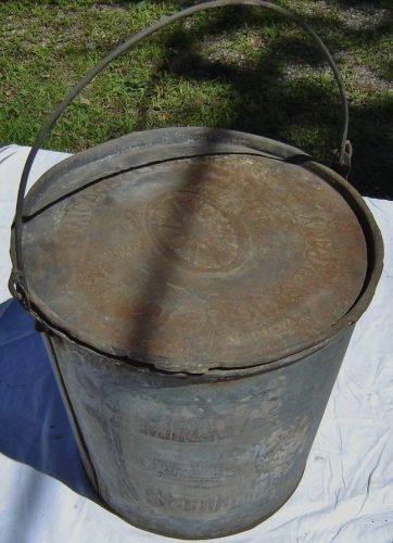 Mica axle grease pail w/lid standard oil company of indiana, bucket, wagon wheel for sale