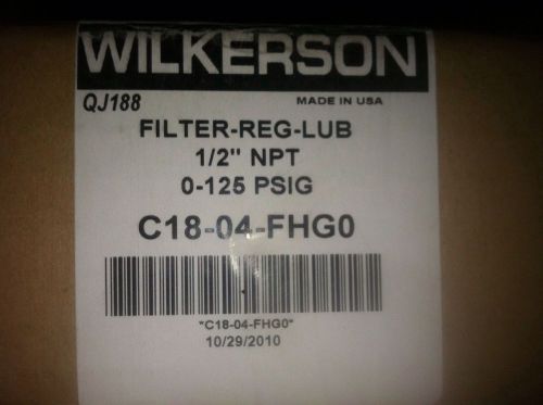 Wilkerson 1/2 NPT, 0-125 PSI Filter/Regulator/Lubricator Part # C18-04-FHG0