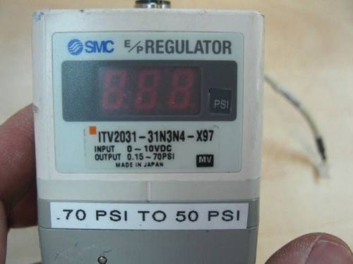 SMC E/P Regulator ITV2031-31N3N4-X97 70-50 PSI