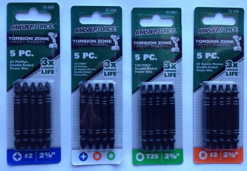 Impact Double Sided Power Drive Bits 20pc NEW