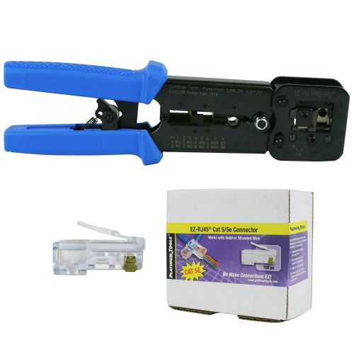 Platinum tools 100054 ez-rjpro hd crimp tool, ez-rj45 cat 5/5e 100 connectors for sale