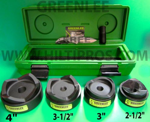 GREENLEE 2~2-1/2&#034;~3&#034;~ 4&#034; ROUND KNOCKOUT SET, IN EXCELLENT CONDITION, FAST SHIP!