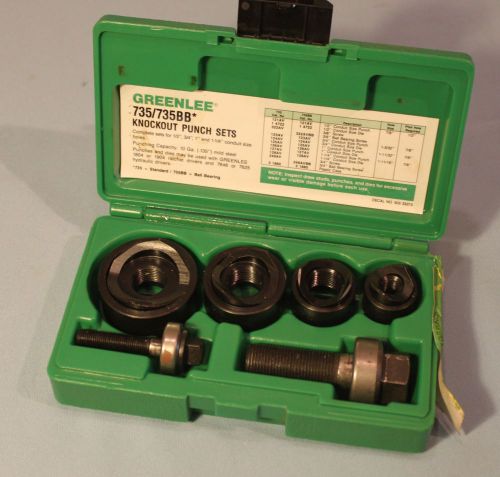 GREENLEE BALL BEARING KNOCKOUT PUNCH SET 735BB 1/2&#034; - 1-1/4&#034;