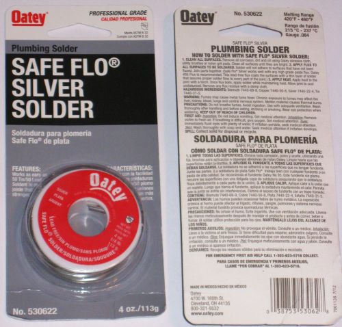 6 New Oatey 4 oz Rolls of Safe Flo Silver Solder - Lead Free - Plumbing  530622