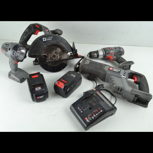 Porter cable 18v combo tool kit drill pc1801d saw flashlight 2 batteries bundle for sale