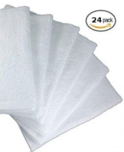 24pk Cotton Bar Mops Kitchen Towels - WHITE