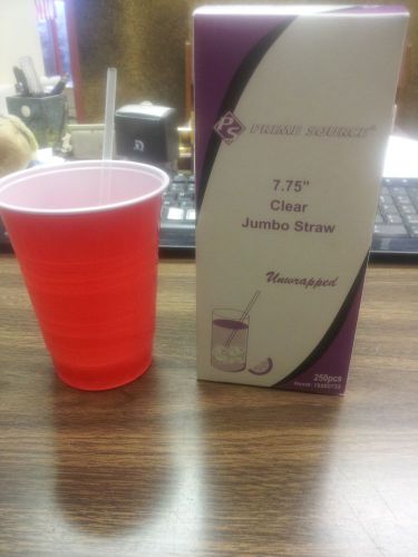 TRANSLUCENT/CLEAR 7 3/4&#034; UNWRAPPED DRINK STRAW (( 250 PER BOX )) PRIME SOURCE