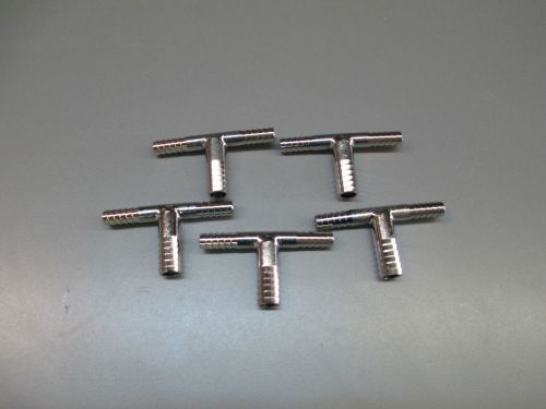 (5) 1/4&#034; x 1/4&#034; x 3/8&#034; BARB TEES STAINLESS FITTINGS