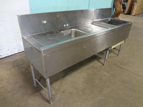 &#034;perlick&#034; commercial h.d.bar station w/cold plate ice bin,wash sink, drain board for sale