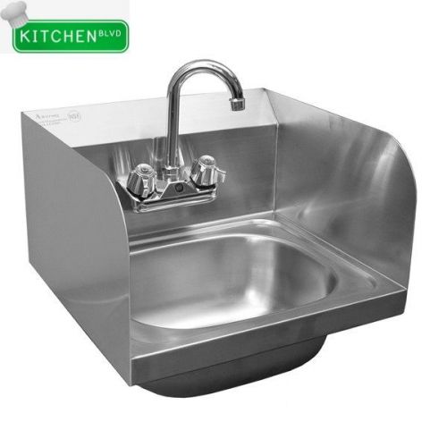 Extra Wide 20&#034;x17&#034; Hand Sink With Welded Splash Guards (No Lead Faucet)