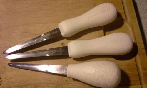 Three Oyster Knives. Sani-Safe by Dexter Russell. Model #S120 and S-122