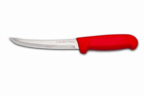 Columbia cutlery 6&#034; curved &amp; stiff  red boning/fillet knife - new &amp; sharp!! for sale