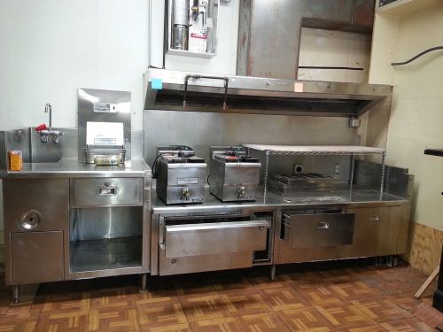 Exhaust hood  w/adjoining counter storage unit for sale