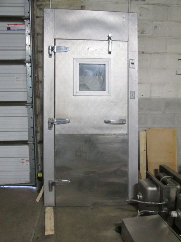 &#034;brown&#034; commercial h.d. walk-in cooler/freezer door w/s.s. kick plate &amp;  window for sale