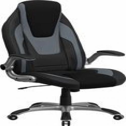 Flash Furniture CH-CX0326H02-GG High Back Black &amp; Gray Vinyl Executive Office Ch