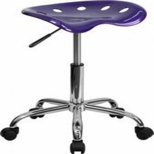 Flash Furniture LF-214A-VIOLET-GG Vibrant Violet Tractor Seat and Chrome Stool