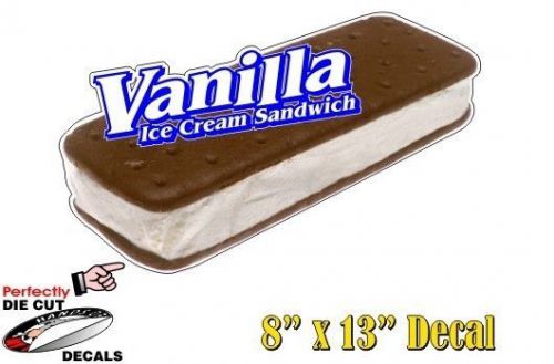 Vanilla ice cream sandwich 8&#039;&#039;x13&#039;&#039; decal for ice cream truck or treat cart sign for sale