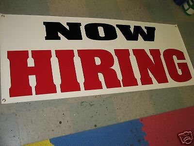 NOW HIRING All Weather Banner Sign NEW High Quality!