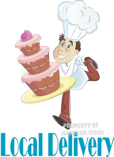 Local Delivery Decal 14&#034; Bakery Cakes Catering Restaurant Concession Food Truck