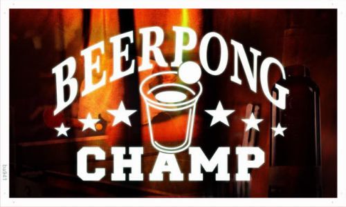 ba941 Beer Pong Champ Beer Bar Pub NEW Banner Shop Sign