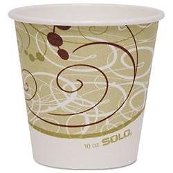 Solo® cup company polycoated hot paper cups, 10 oz, symphony design, 600/carton for sale