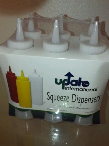 Plastic Squeeze Bottles Lot of 6 Clear 12 Oz for Ketchup Mustard Condiments