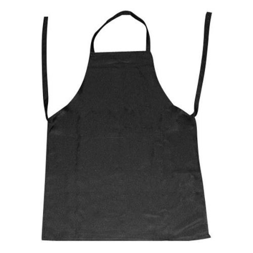 Black Plain Apron with Front Pocket for Chefs Butchers Kitchen Vinyl