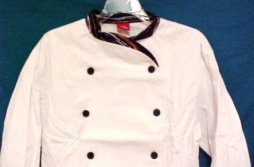 Dickies executive chef coat white stripe trim 48 new for sale