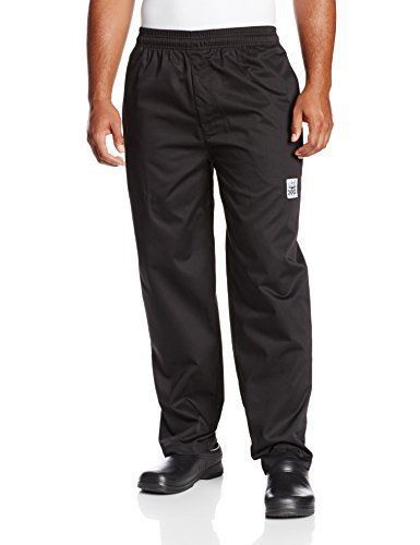 Chef revival e-z fit chef pants black  qc lite poly-cotton for sale