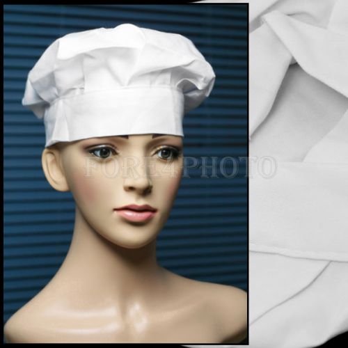 Fancy dress party baker cook cooking bbq kitchen white chef hat adjustable cap for sale