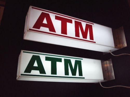 ATM Machine Sign - Double Sided Light Box  - Wall Mount for Outdoor - Qty 1