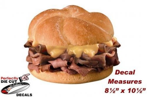 Roast beef and cheddar 8.5&#039;&#039;x10.5&#039;&#039; decal sign for concession stand cart menu for sale