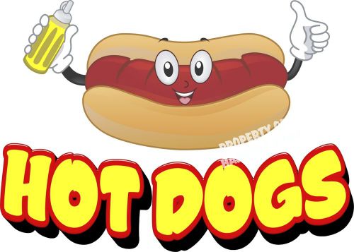 Hot Dogs Decal 14&#034; Hotdogs Concession Cart Food Truck Cart Vinyl Menu Sticker