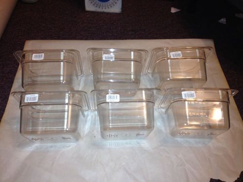 CAMBRO 1/6 X 4&#034; FOOD PANS (CASE OF 6)