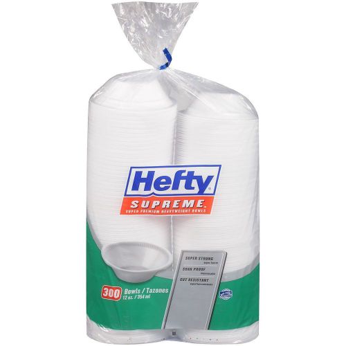 Hefty Supreme Foam Bowls Heavyweight 12 oz 300 ct - Brand New Item