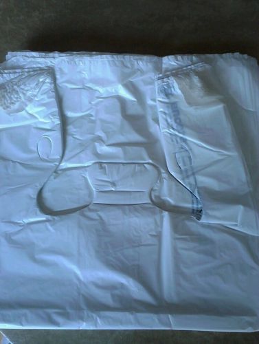 White plastic t-shirt retail shopping bags 25ct 12x7.5x23