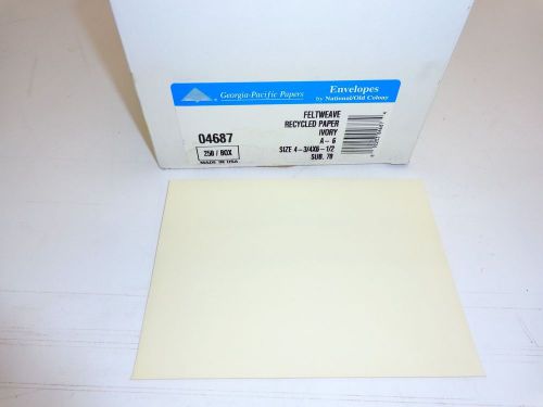 Box of 250 New Ivory Feltweave A-6 recycled Envelopes LOOK SAVE!!!
