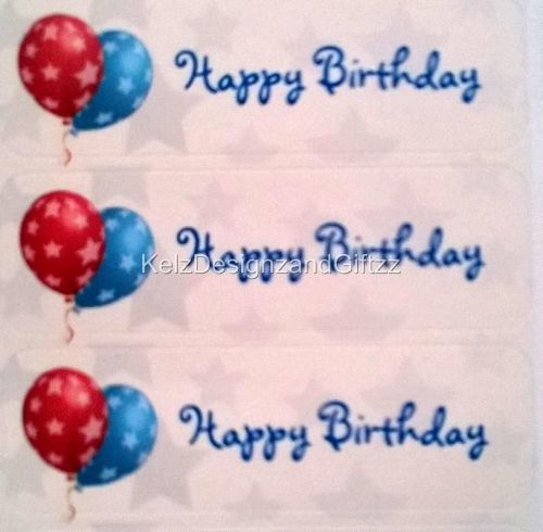 35 x Happy Birthday Stickers Labels for Invitations Cards Envelopes Invoices