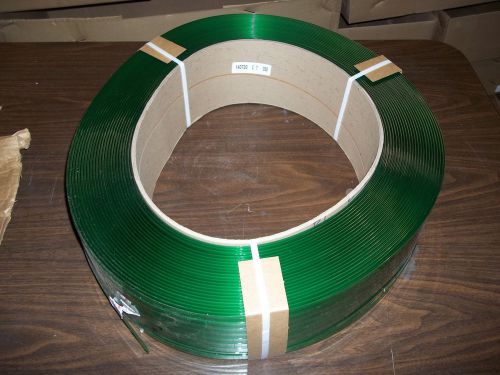 4,200&#039; 5/8&#034; roll smooth green poly strapping polyester plastic strap for sale