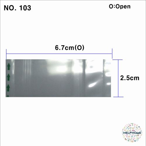 100 pcs transparent shrink film wrap heat seal packing 6.7cm(o) x 2.5cm no.103 for sale