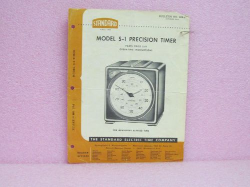 Standard Electric Time Manual S-1 Precision Timer Operating Instructions