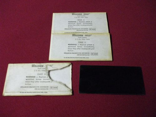 Vintage Willson-Weld 2 X 4 1/4 Filter Plates Shade 11-Lot Of 3 Pieces