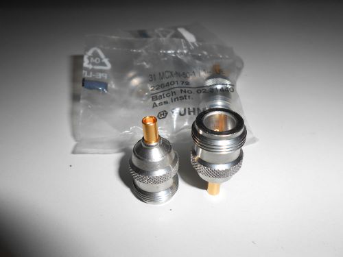 Huber &amp; Suhner gold plated N Female to MCX adaptor Lot of 5 pcs