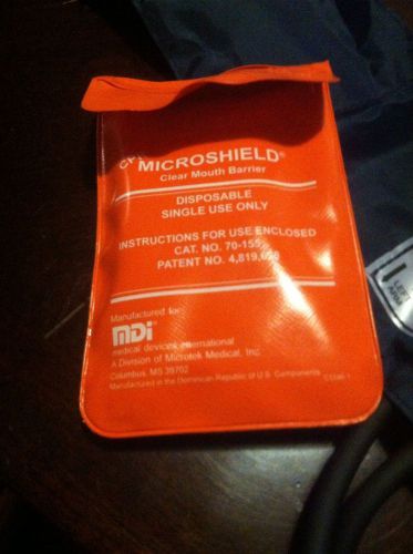 MDI CPR MICROSHIELD CLEAR MOUTH BARRIER ~NEW~ Sealed Tamper Proof Pouch