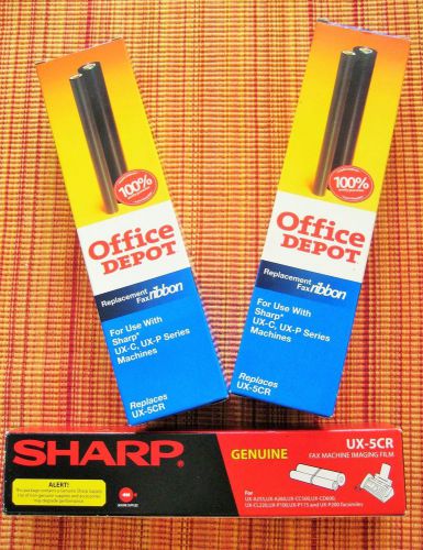 (1) Sharp Fax Imaging Film  UX-5CR &amp; (2) Office Depot imaging ribbons UX-5CR
