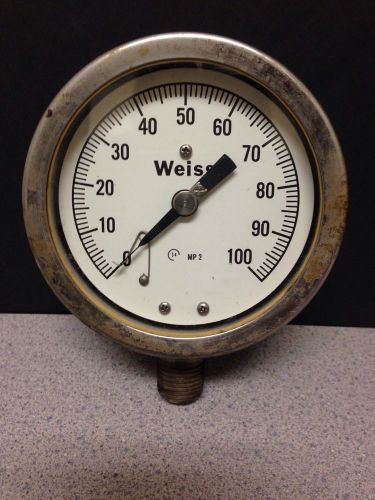 Weiss Pressure Gauge 0-100 PSI 3/4&#034; Steampunk